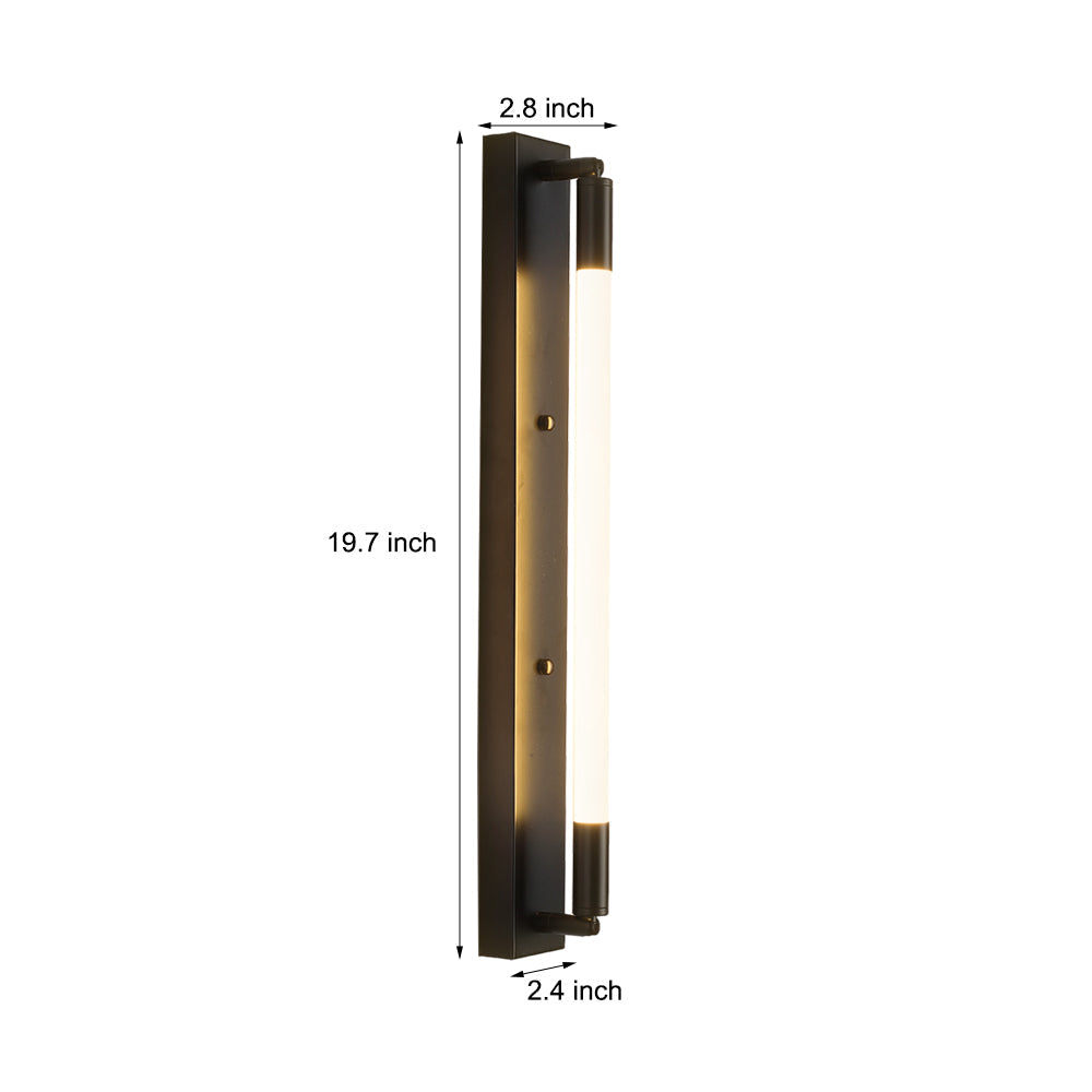 19.68'' LED Acrylic Tube Wall Light - Elegant Black/Gold/Chrome