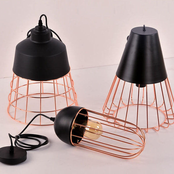 Nordic Creative Iron Cage Pendant Light - Stylish 1-Light Design