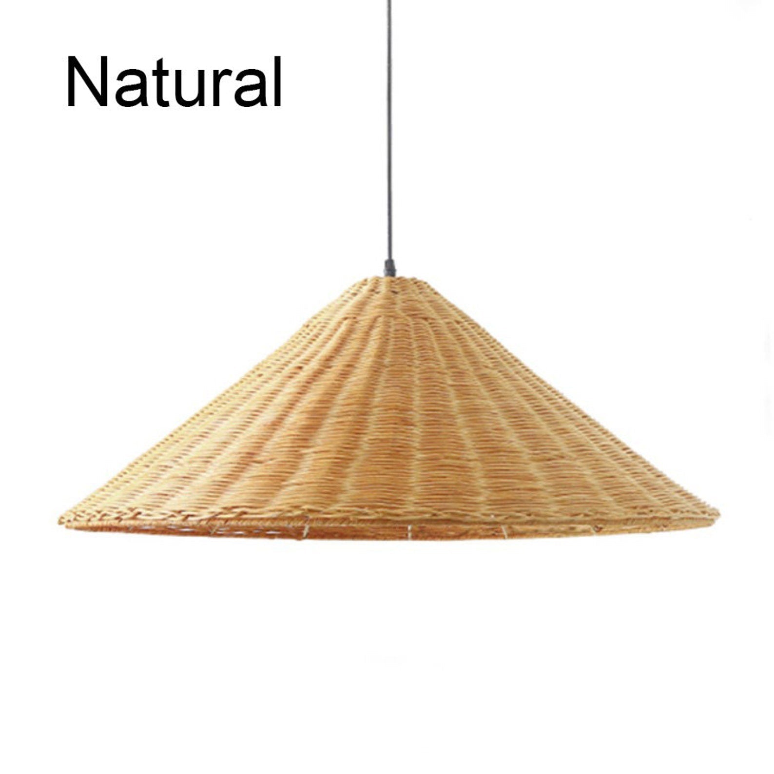 Stylish Retro Woven Rattan Cone Pendant Light - Eco-Friendly Design