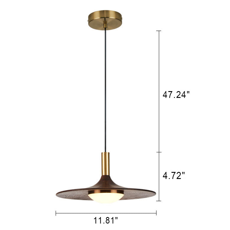 Modern Black Walnut LED Pendant Light - Stylish & Energy-Efficient