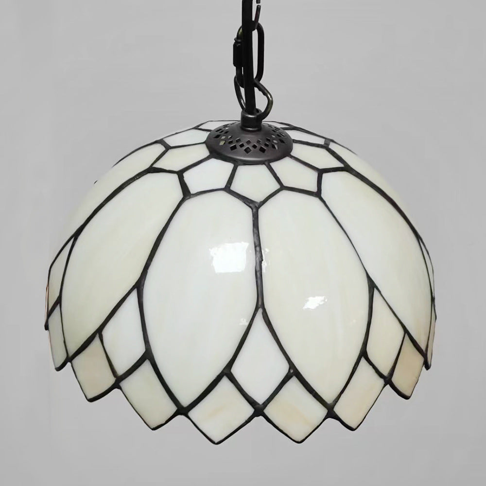 Elegant Tiffany Milk White Glass 1-Light Pendant Light