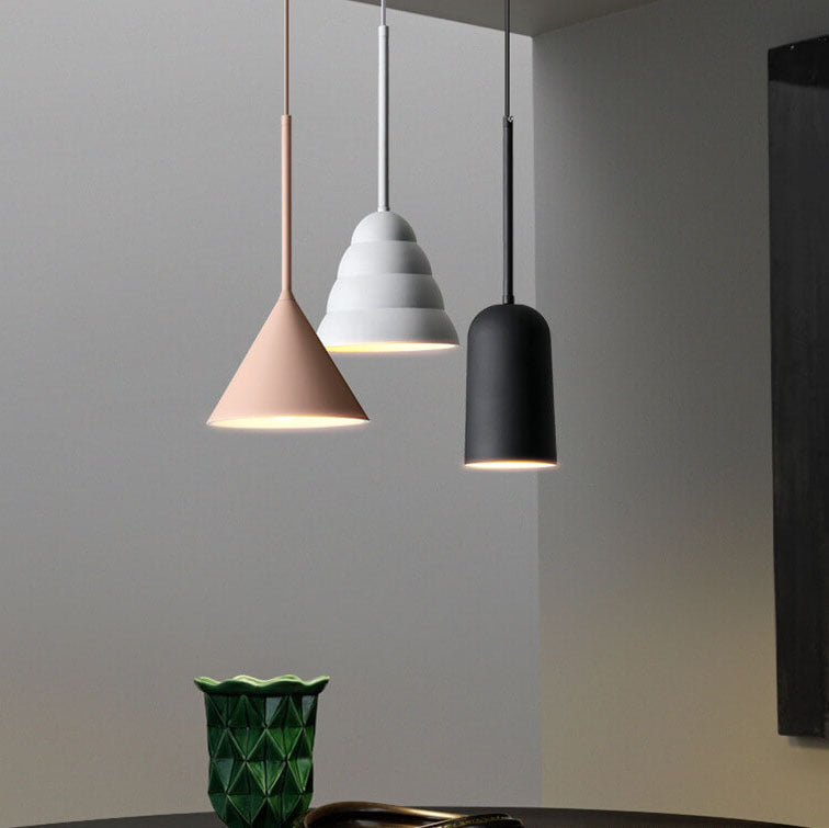 Modern Minimalist Geometric Metal 1-Light Pendant Lamp