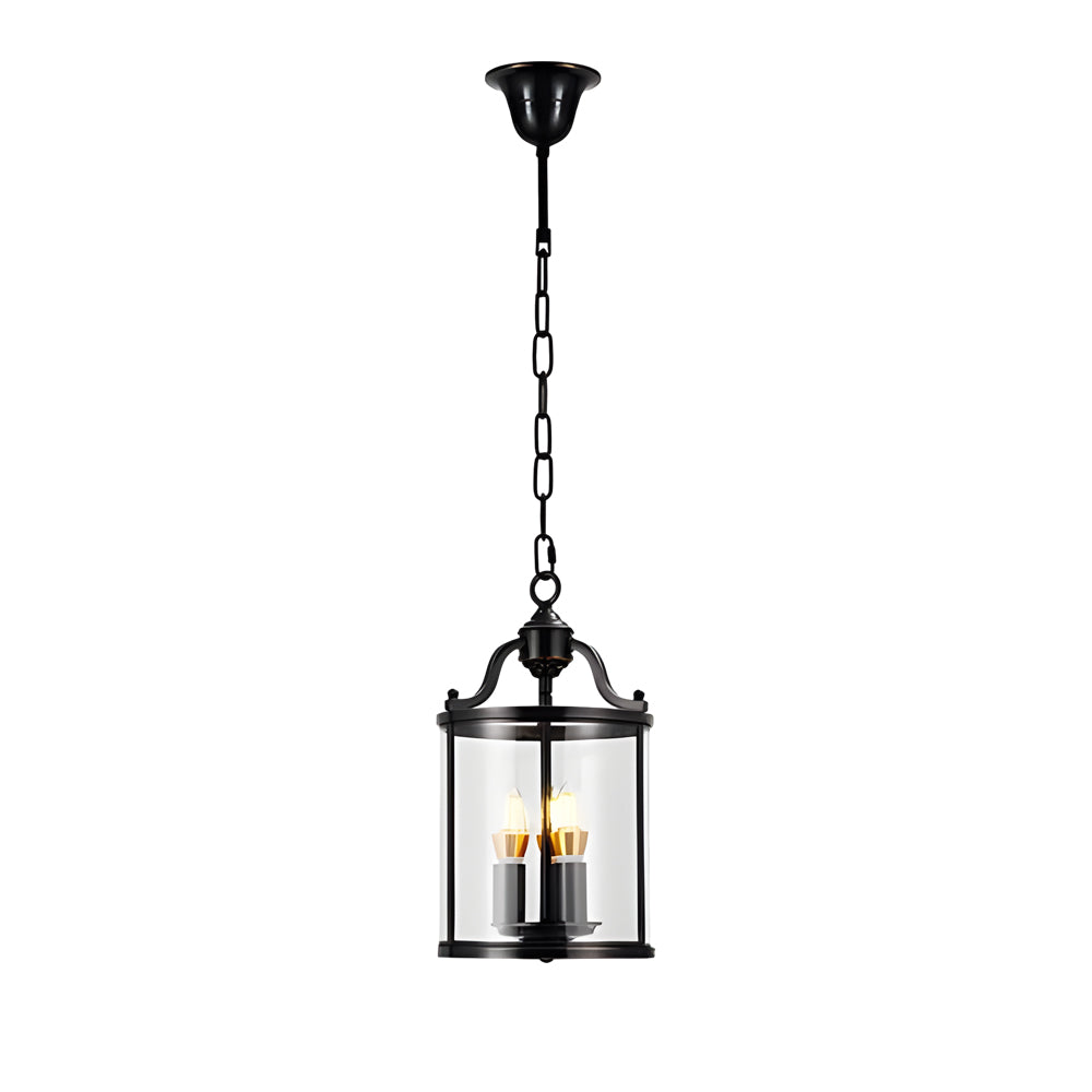 Elegant 3/4-Light Vintage Black Glass Lantern Pendant