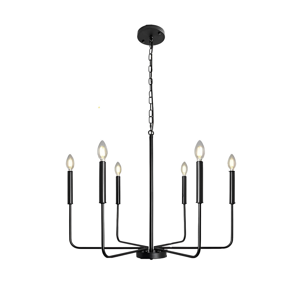 6-Light Rustic Iron Chandelier - Creative American Style