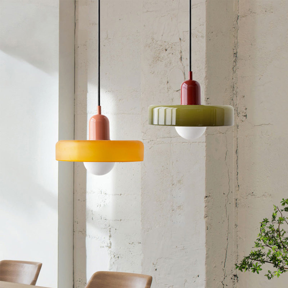 Elegant Bauhaus Glass Art Pendant Light for Kitchen Islands