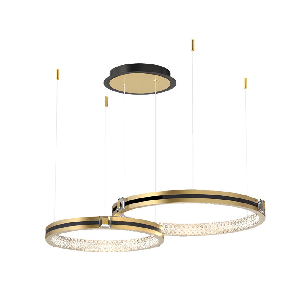 Brushed Gold Circular Ceiling Light - 3-Step Dimming Fixture