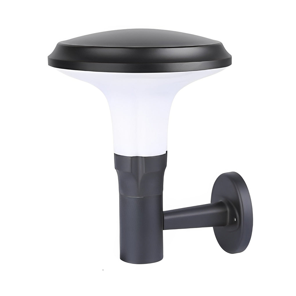 Modern Waterproof Black Solar Wall Lamp - Round Flower Design