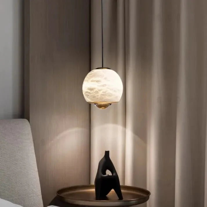 Illumix - Marbela | Nordic Marble Alabaster Pendant Lamp - Pendant Lamp - Black