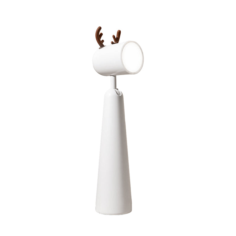 Antlers USB Rechargeable White Desk Lamp with Night Light