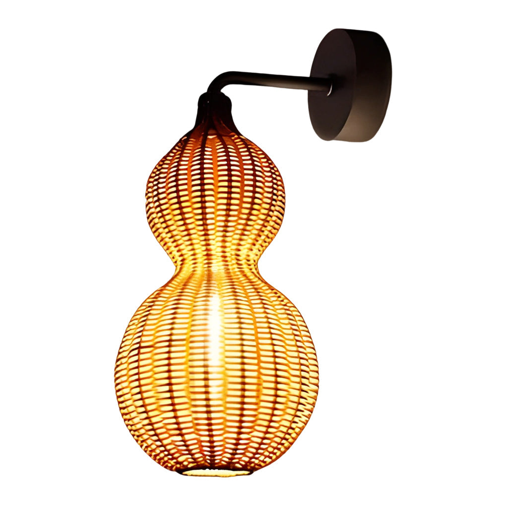 Stylish Woven Rattan Gourd Pendant Light for Outdoor Patios