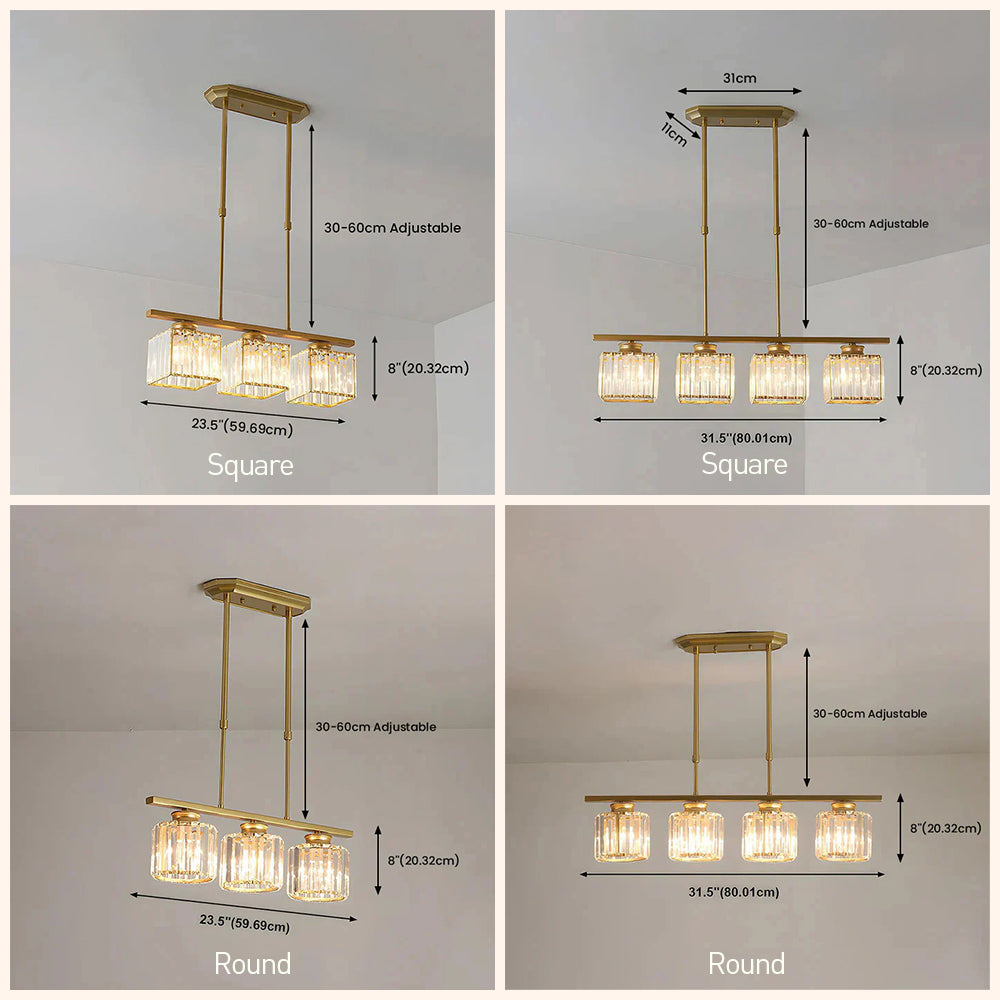 Nordic Multi-Head Designer Long Glass Island Lamps - Elegant Illumination