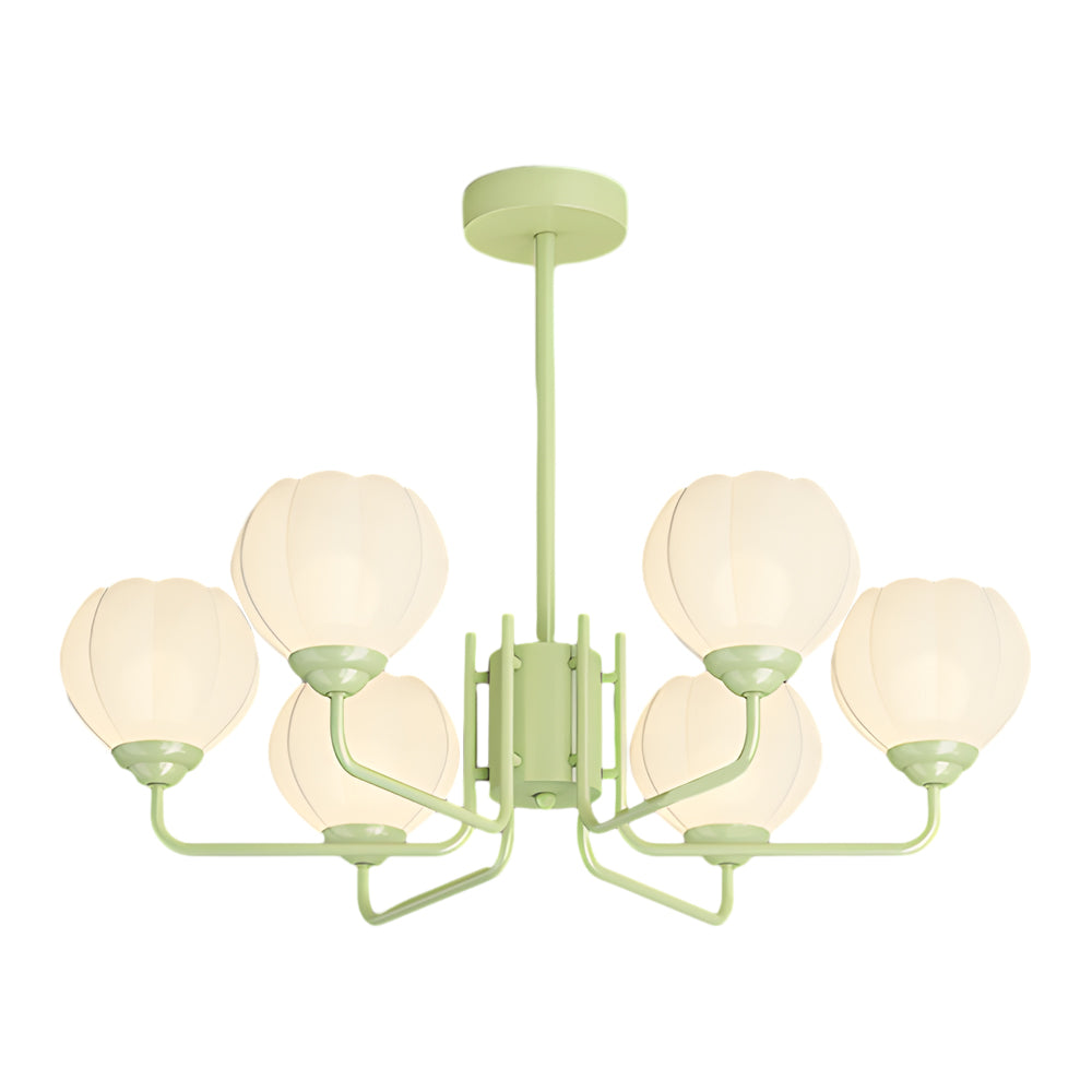 Elegant 3-Step Dimming Round Bell Orchid Pendant Light