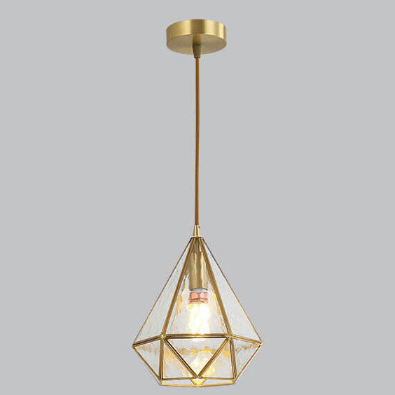 Modern Colorful Water-Grain Glass Diamond Pendant Light