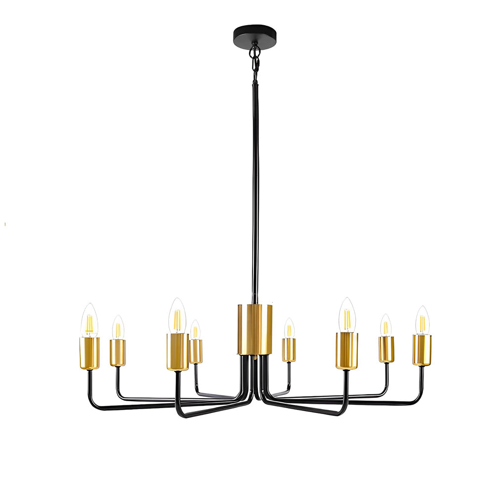 8-Light Iron Farmhouse Chandelier - Stylish American Ceiling Fixture