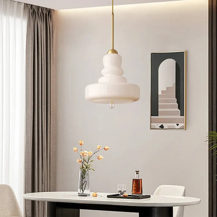 Elegant Bauhaus Gourd Glass Pendant Light - Modern Home Illumination