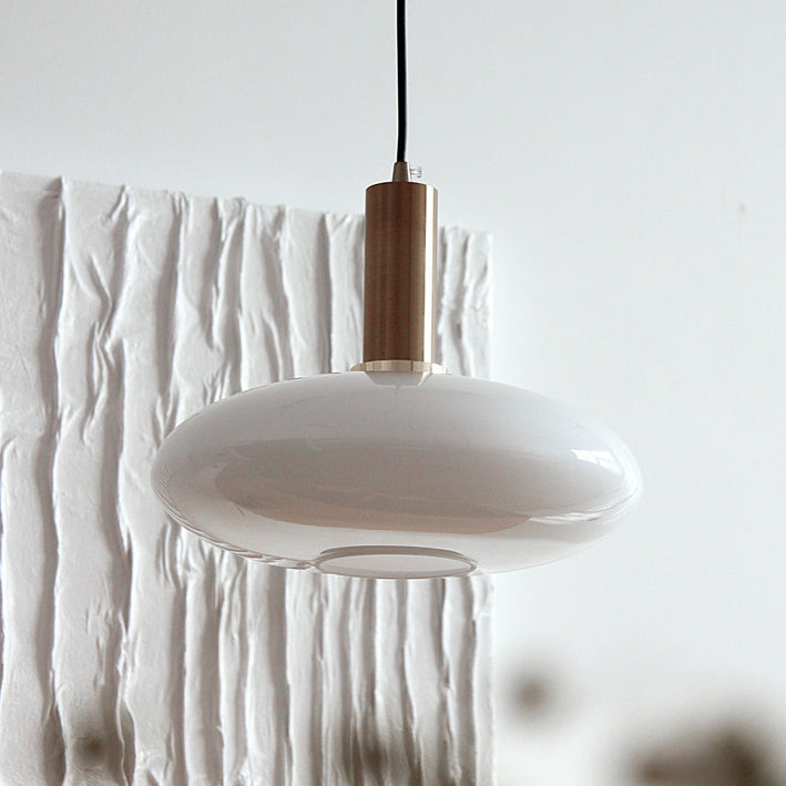 Nordic Milky White Glass Pendant Light - Elegant 1-Light Fixture