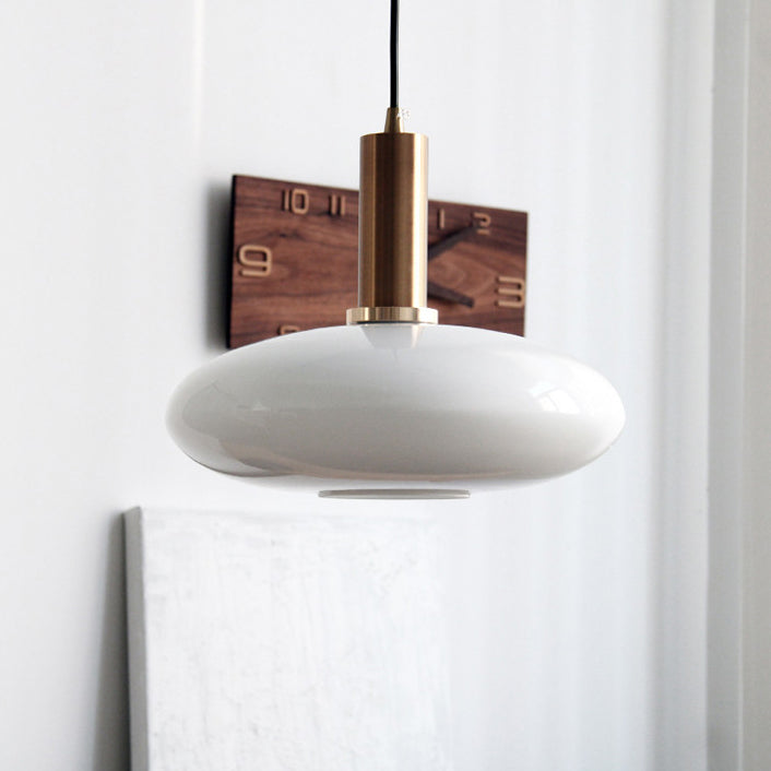 Nordic Milky White Glass Pendant Light - Elegant 1-Light Fixture