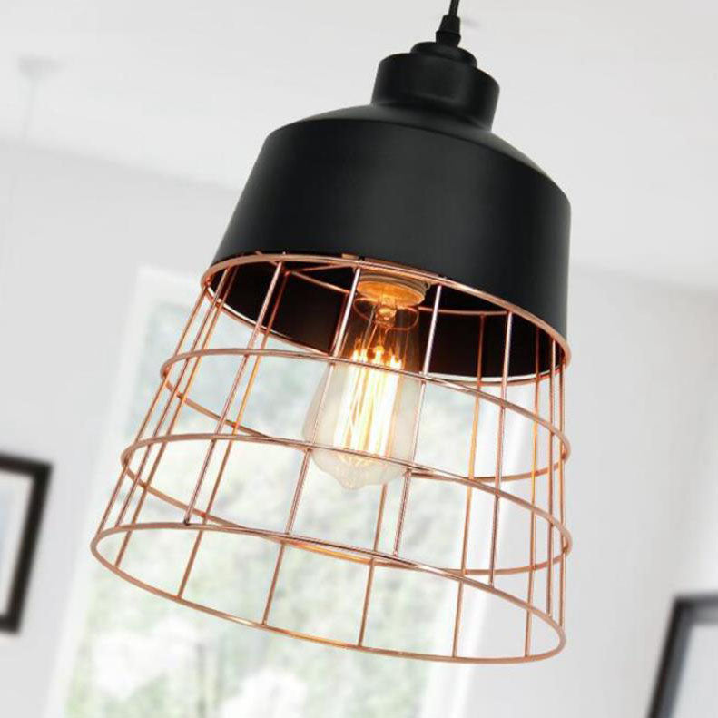 Nordic Creative Iron Cage Pendant Light - Stylish 1-Light Design