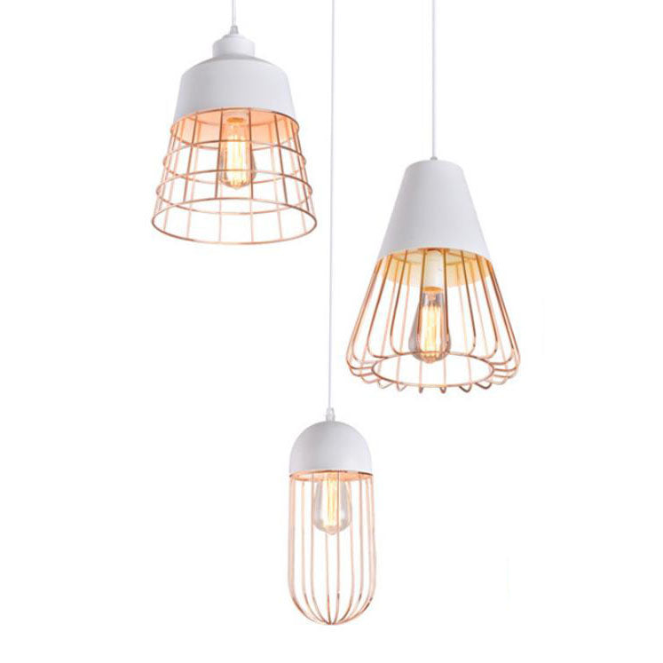 Nordic Creative Iron Cage Pendant Light - Stylish 1-Light Design