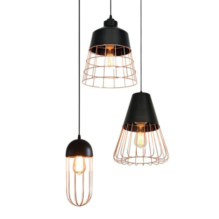 Nordic Creative Iron Cage Pendant Light - Stylish 1-Light Design