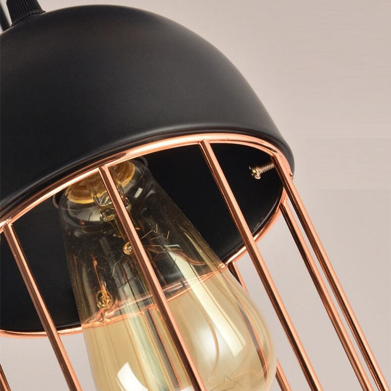 Nordic Creative Iron Cage Pendant Light - Stylish 1-Light Design