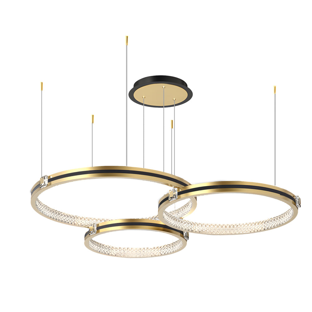 Brushed Gold Circular Ceiling Light - 3-Step Dimming Fixture