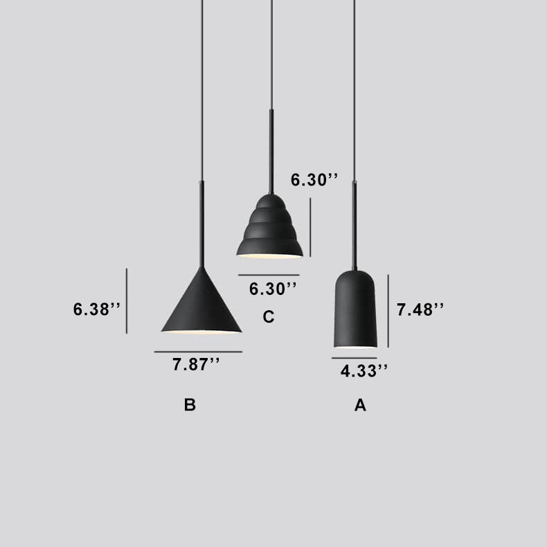 Modern Minimalist Geometric Metal 1-Light Pendant Lamp