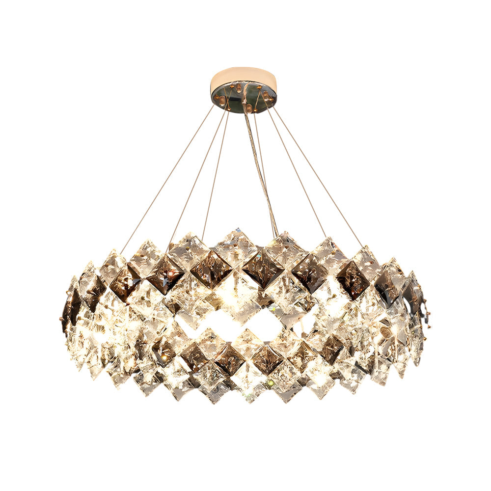 Elegant 3-Step Dimming Crystal Chandelier for Dining Rooms