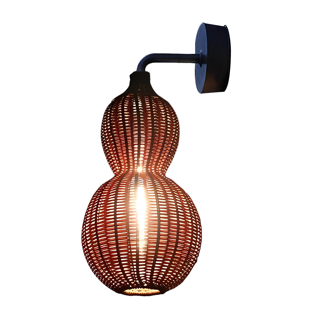 Stylish Woven Rattan Gourd Pendant Light for Outdoor Patios