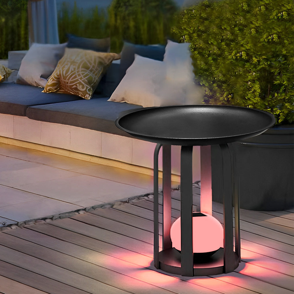 Waterproof Outdoor Table & Solar Floor Lamp Set - Stylish & Durable