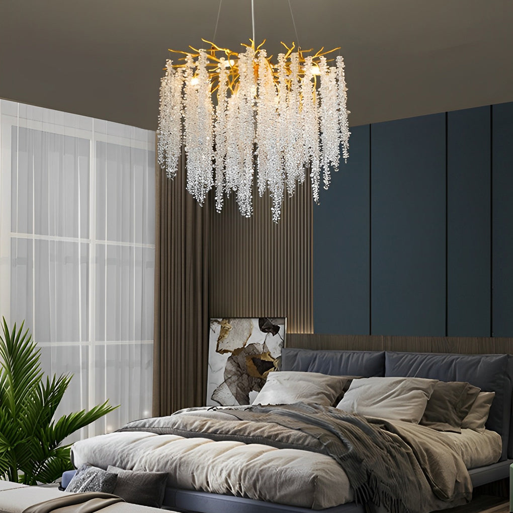 Elegant 3-Step Dimming Crystal Pendant Chandelier - Modern Decor