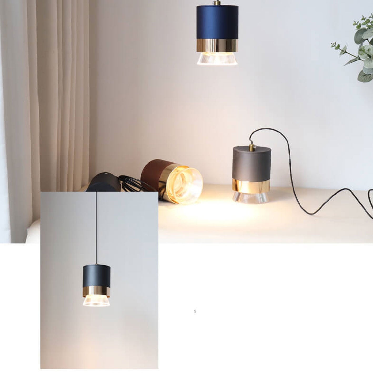 Nordic Luxury Cylindrical LED Pendant Light - Aluminum & Acrylic