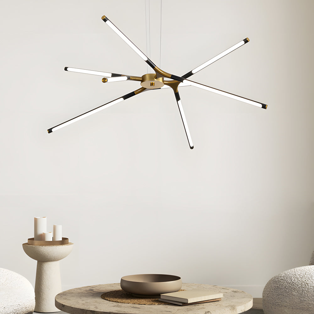 Dimmable LED Linear Sputnik Chandelier - Modern Living Room