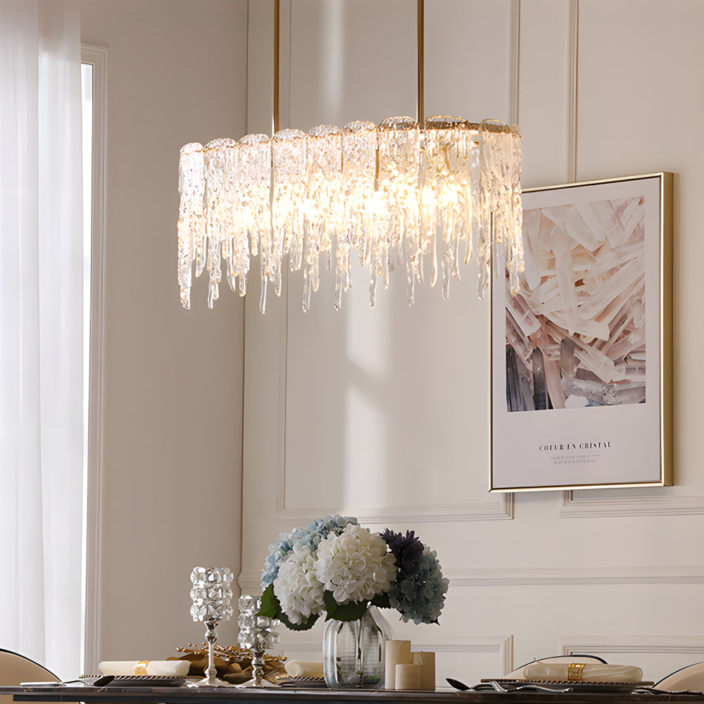 7/10 Light Luxury Crystal Chandelier with Dimmable Icicles