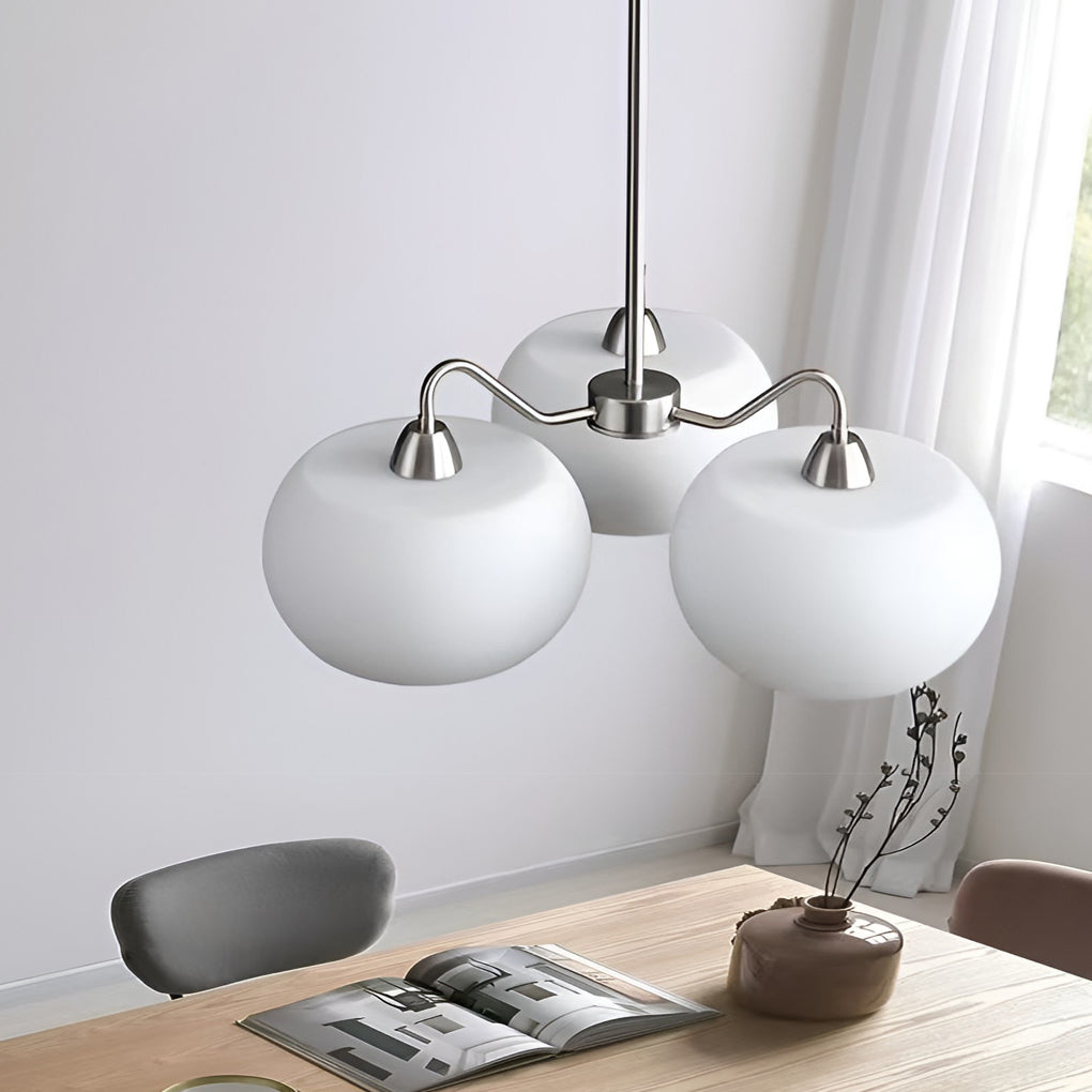 Elegant 3-Light Vintage Glass E27 Chandelier Pendant Lamp