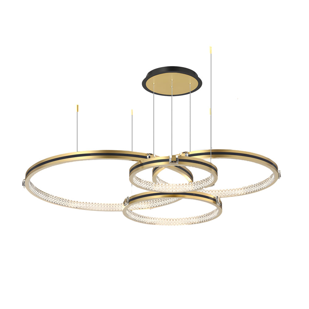 Brushed Gold Circular Ceiling Light - 3-Step Dimming Fixture