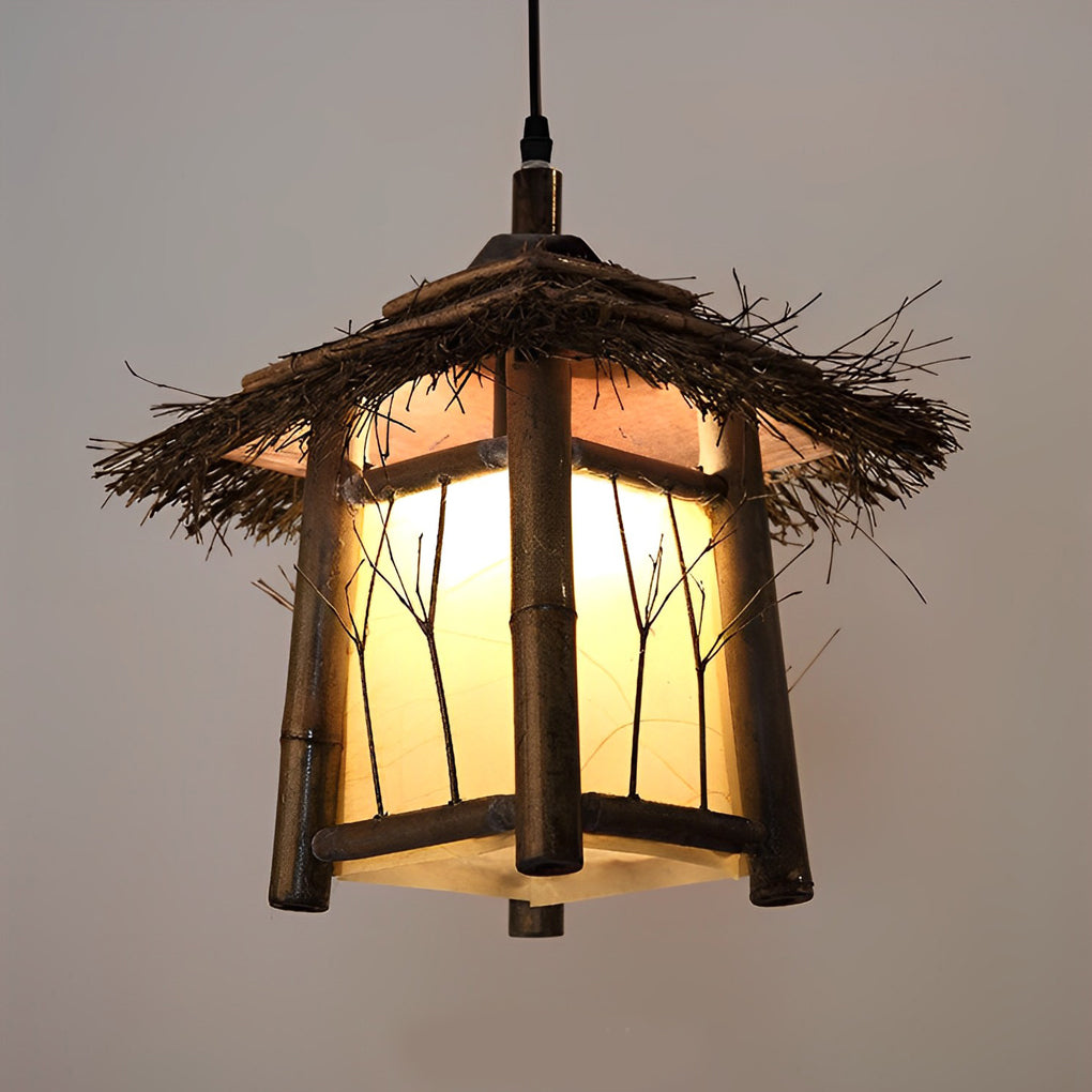 Rustic Bamboo E27 Warm Landscape Lights for Pergola & Pathway