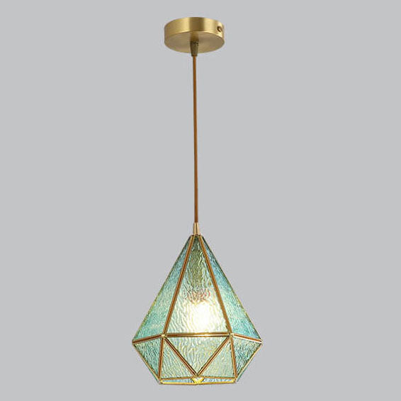 Modern Colorful Water-Grain Glass Diamond Pendant Light