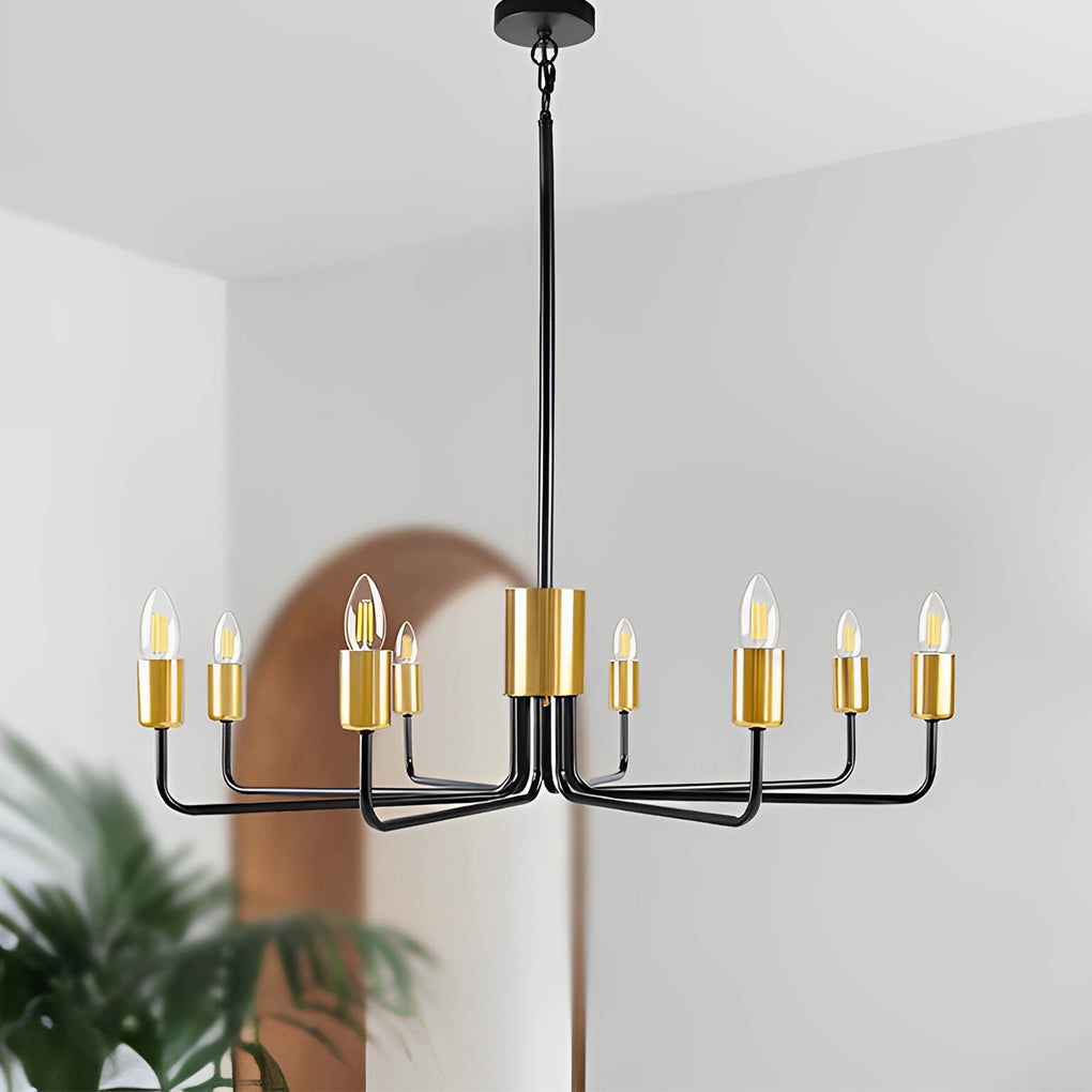 8-Light Iron Farmhouse Chandelier - Stylish American Ceiling Fixture