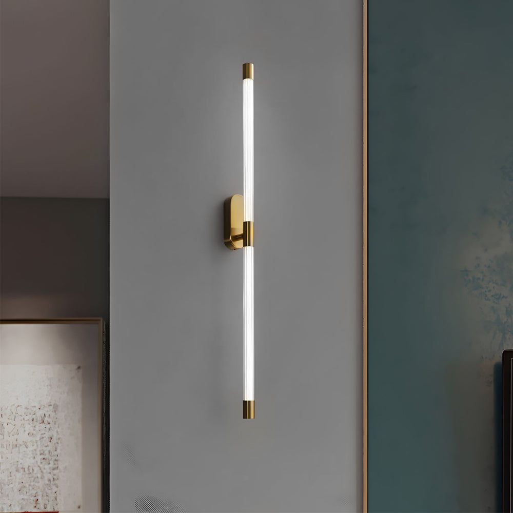 Elegant Acrylic Tube Tall Linear Semi-Flush Mount Sconce