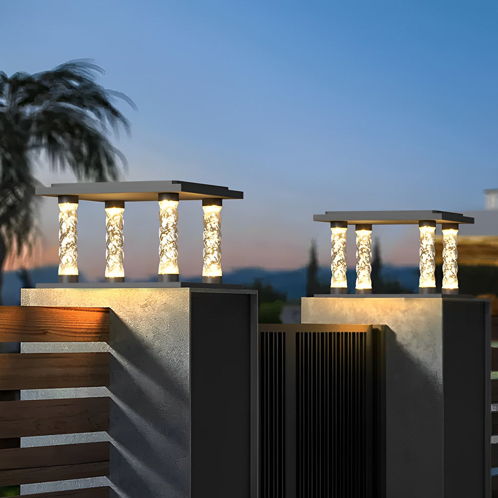 Waterproof LED Solar Post Cap Lights - Modern Design for Bubbles