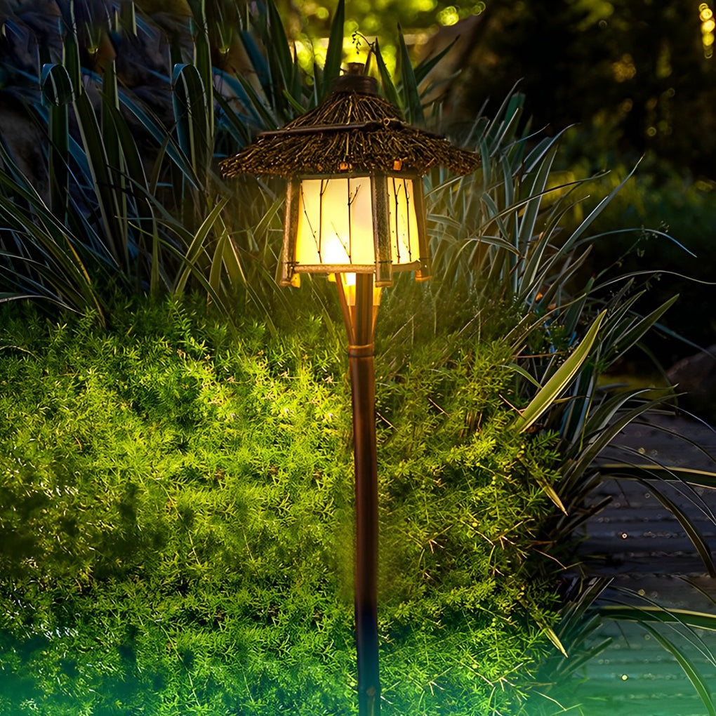 Rustic Bamboo E27 Warm Landscape Lights for Pergola & Pathway