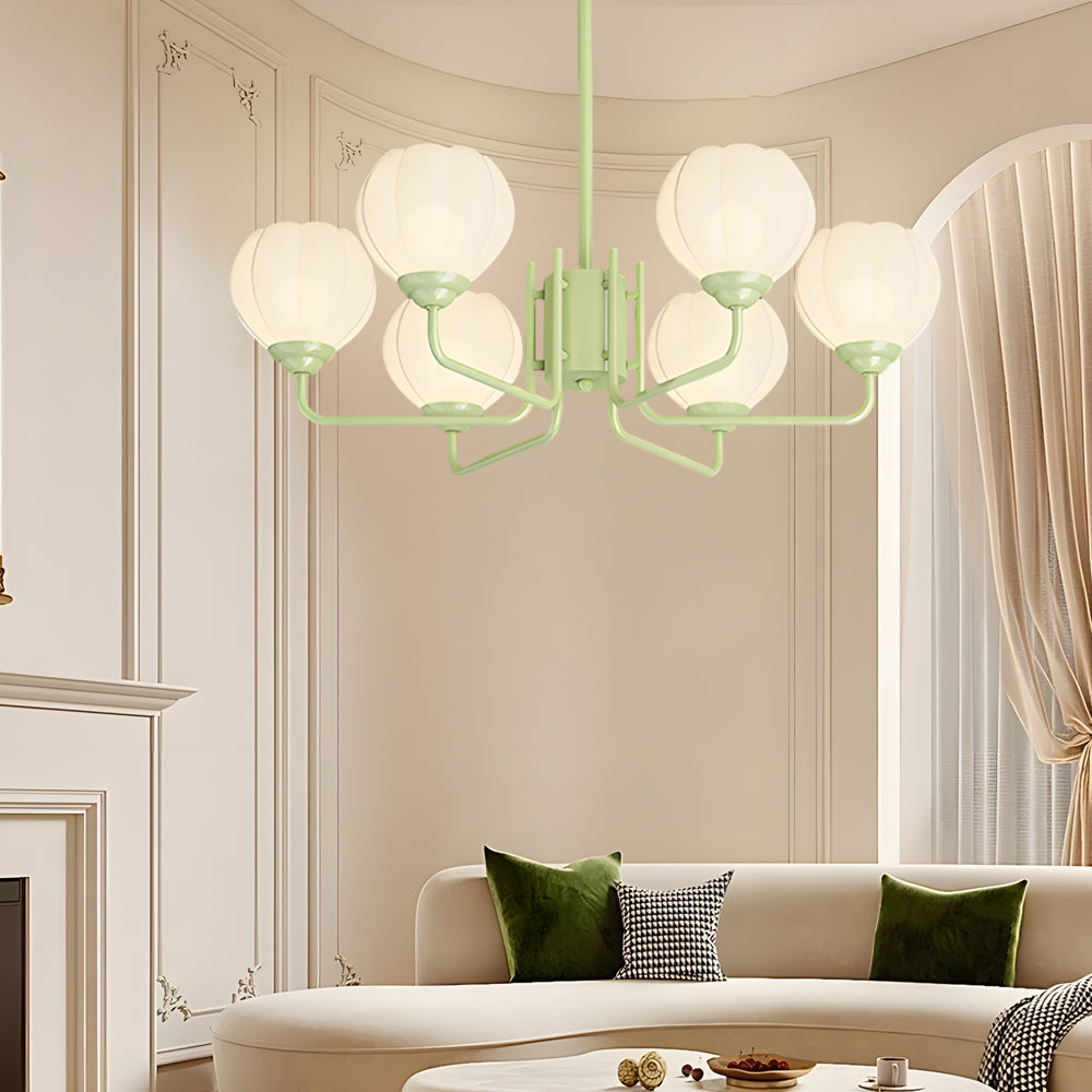 Elegant 3-Step Dimming Round Bell Orchid Pendant Light