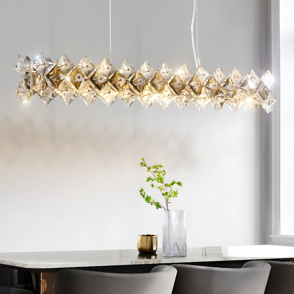 Elegant 3-Step Dimming Crystal Chandelier for Dining Rooms