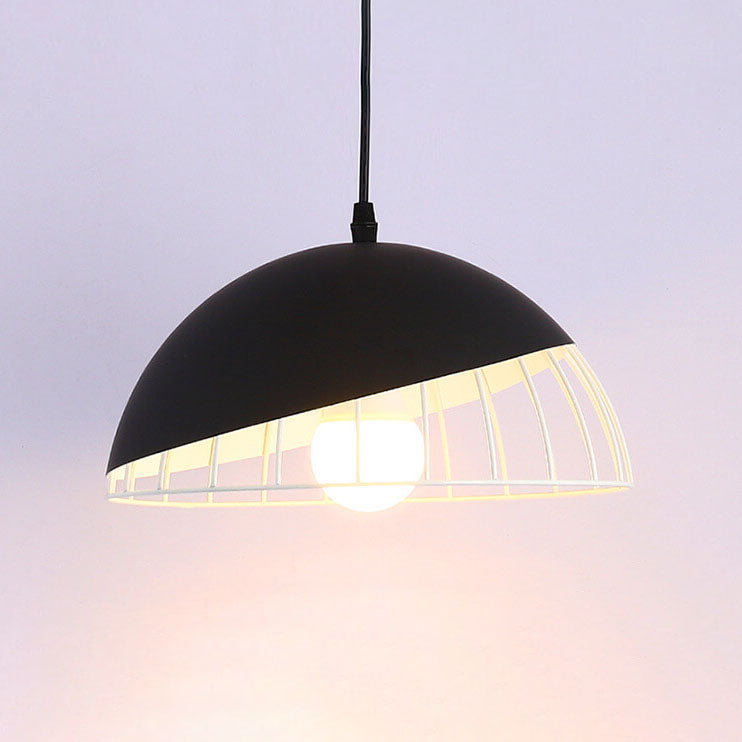 Nordic Macaron 1-Light Aluminum Wire Dome Pendant Light