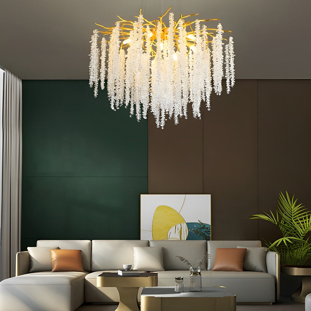 Elegant 3-Step Dimming Crystal Pendant Chandelier - Modern Decor