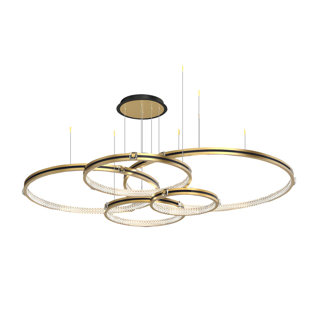 Brushed Gold Circular Ceiling Light - 3-Step Dimming Fixture