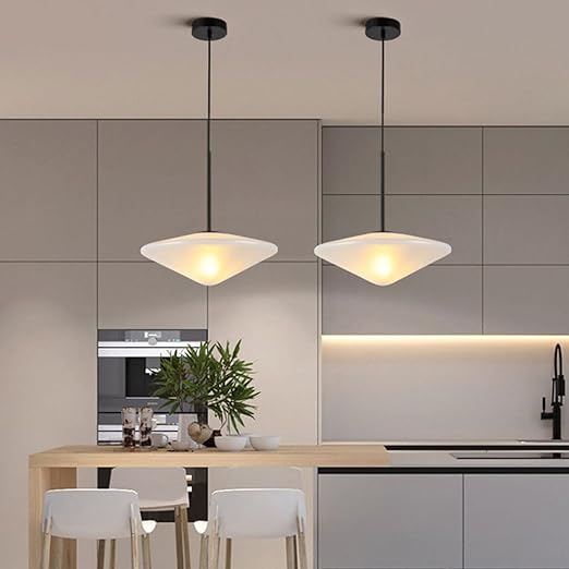 Illumix - Luminara | Scandinavian Pendant Light | Minimalist Design - Pendant light - Black+Milk White Glass