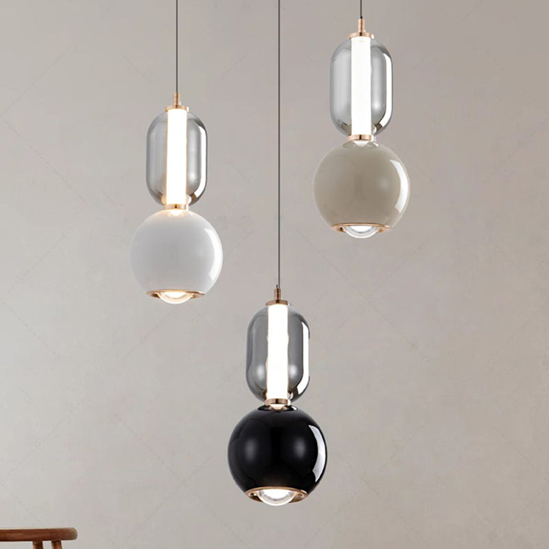 Nordic Creative Iron & Glass Pendant Light - Modern Elegance