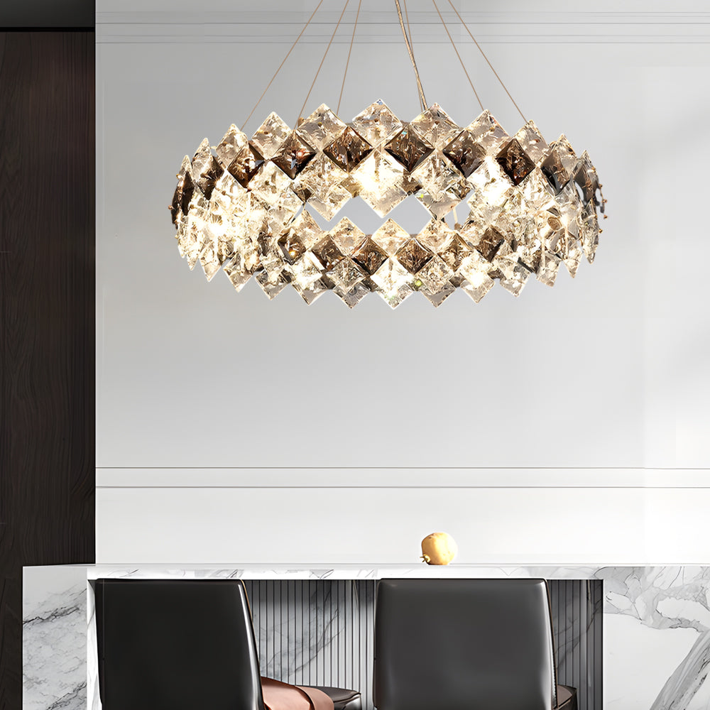 Elegant 3-Step Dimming Crystal Chandelier for Dining Rooms